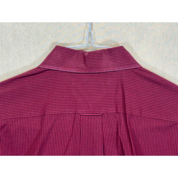 Tommy Hilfiger Tailored in Hong Kong Red Check Button Down Shirt Size 16 34/35 - Picture 12 of 12